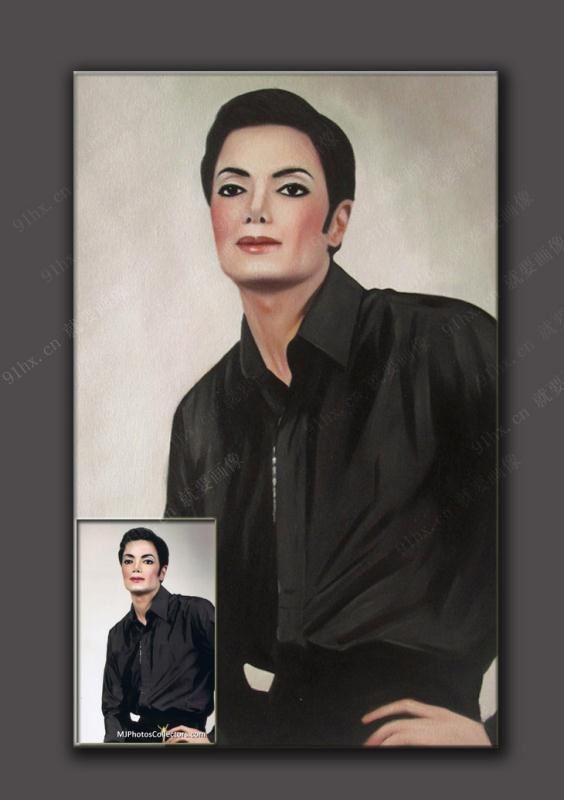 迈克尔·杰克逊肖像油画定制