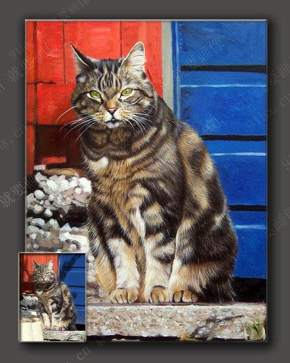 宠物油画-来自宠物店老板的一只猫的油画定制