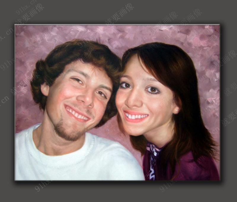 如果是男女朋友关系，可以给女朋友定制一幅双人合影肖像油画。