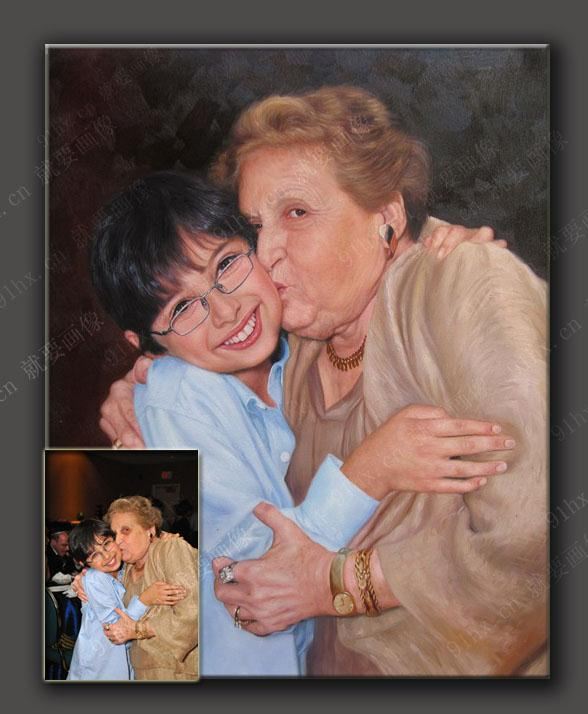 最有意义的母亲节礼物-送给奶奶的油画肖像定制