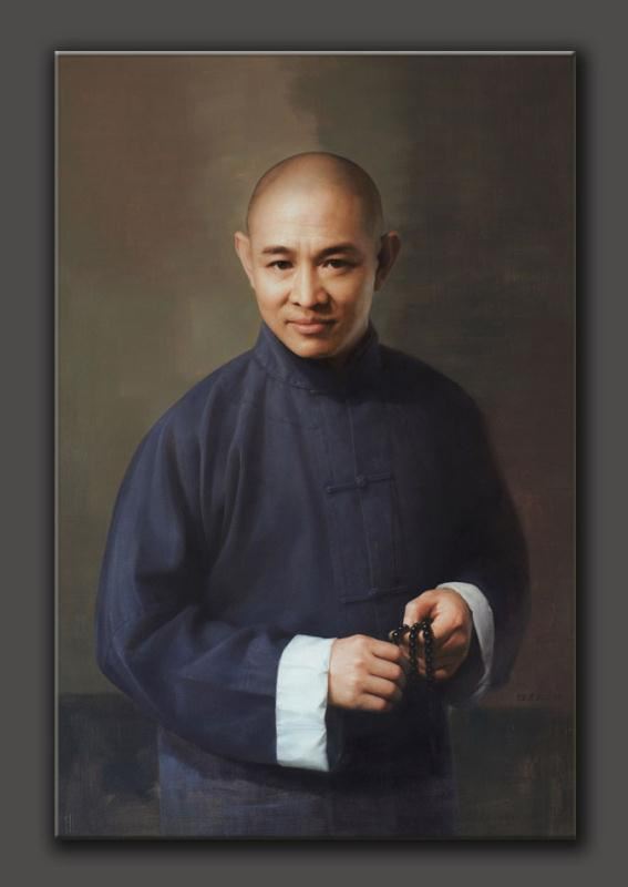 李连杰肖像油画