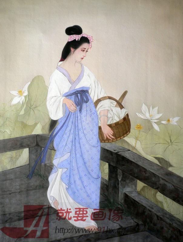 东方美女油画-西施油画