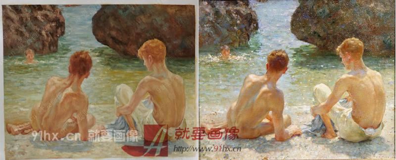 就要画像网油画临摹，一幅很有意思的油画