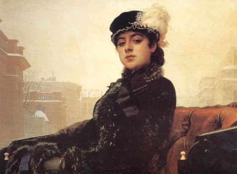 油画作品欣赏-无名女郎-1883年 克拉姆斯柯依俄国 