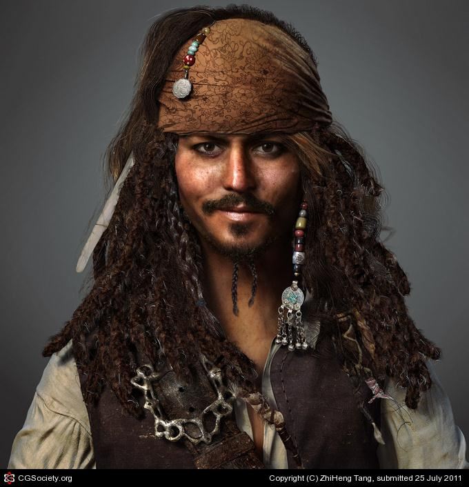 人物肖像-惊人3D人物肖像24加勒比海盗肖像