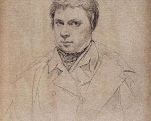 安格尔1822年素描《自画像》