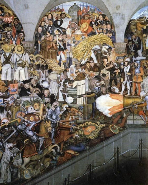 油画作品欣赏-墨西哥的历史-迭戈•里维拉