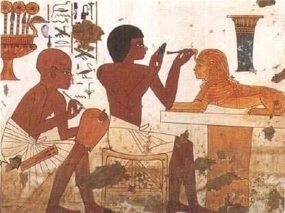 埃及工匠正在制作狮身人面金像