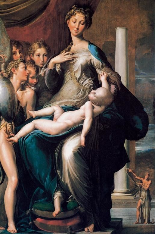 长颈圣母 意大利 帕尔米贾尼诺 板上油画 纵216×横132.1厘米 佛罗伦萨乌菲齐美术馆藏