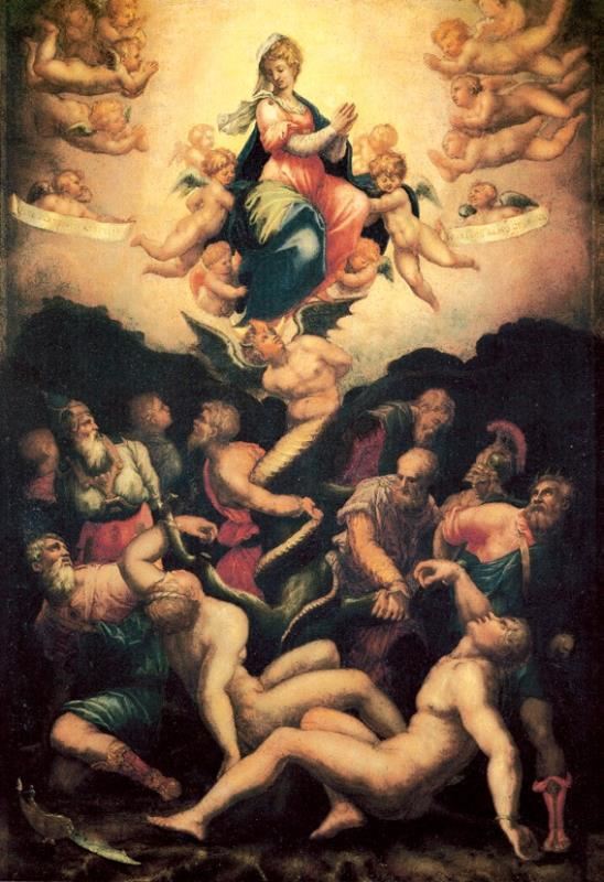 圣洁受胎 意大利 瓦萨利 板上油画 纵58×横39厘米 佛罗伦萨乌菲齐美术馆藏