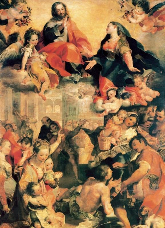 民众和圣母 意大利 巴罗奇 板上油画 纵359×横252厘米 佛罗伦萨乌菲齐美术馆藏