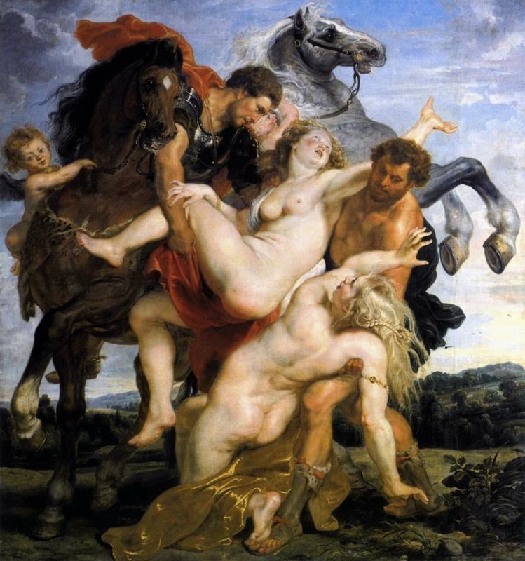 掠夺琉西波斯的女儿们 佛兰德斯 鲁本斯 布上油画 纵222×横209厘米 慕尼黑老绘画馆藏