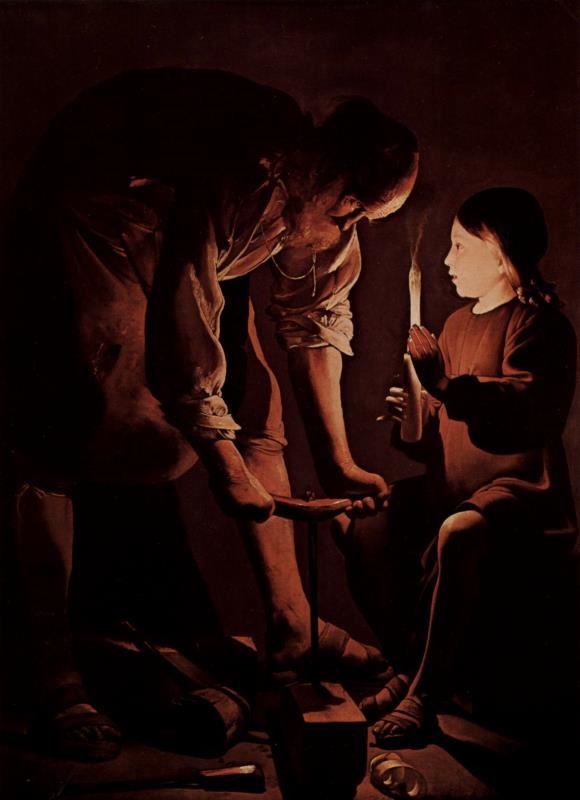 木匠圣约瑟夫 法国 拉图尔 布上油画 纵137×横102厘米 巴黎卢浮宫藏