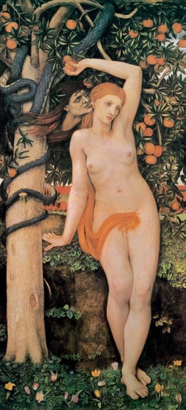 受诱惑的夏娃 英国 史坦霍普 布上油画 纵161.4×横75.6厘米 曼彻斯特美术馆藏