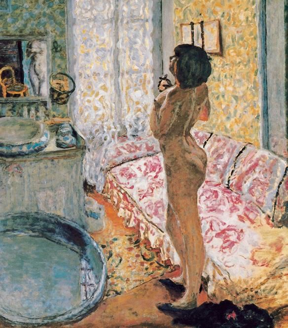 逆光下的裸女 法国 博纳尔 布上油画 纵124×横109厘米 布鲁塞尔比利时皇家美术馆藏
