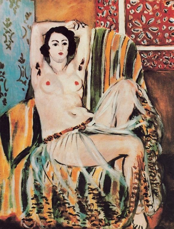 懒散的后宫佳丽 法国 马蒂斯 布上油画 纵65×横50厘米 华盛顿国家美术馆藏