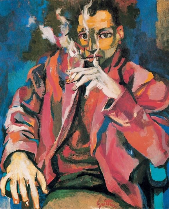 吸烟者 意大利 古图索 布上油画纵98×横82厘米 私人藏