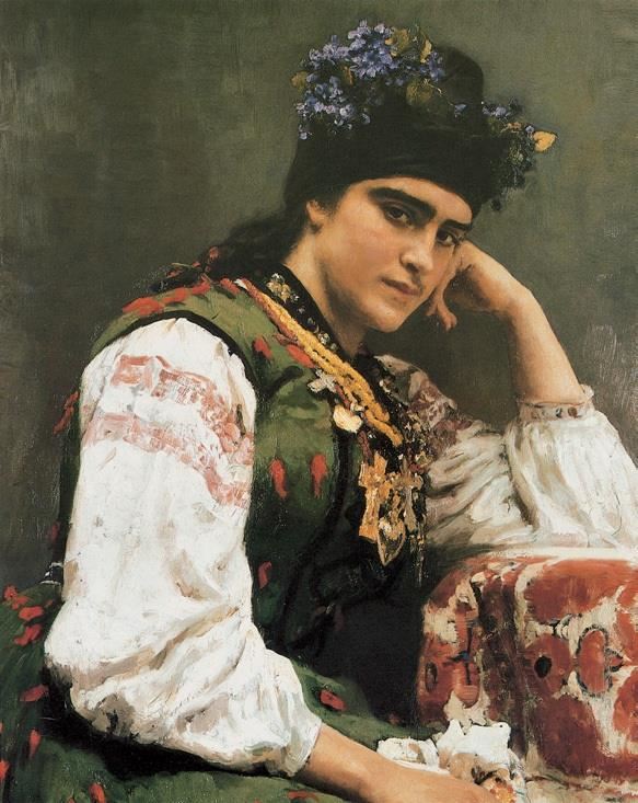 德拉哥米罗娃像 俄国 列宾 布上油画纵98.5×横78.5厘米 圣彼得堡俄罗斯博物馆藏