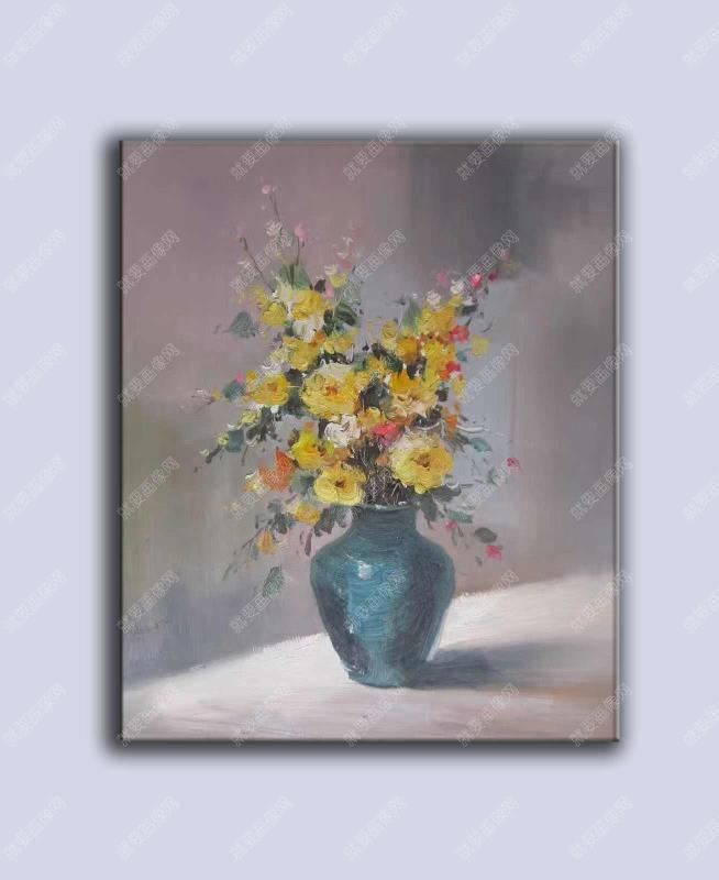 黄色花朵装饰油画现代花卉创作油画