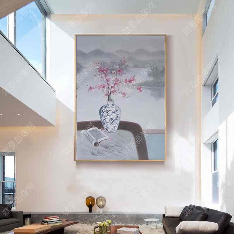 花油画青花瓷瓶油画