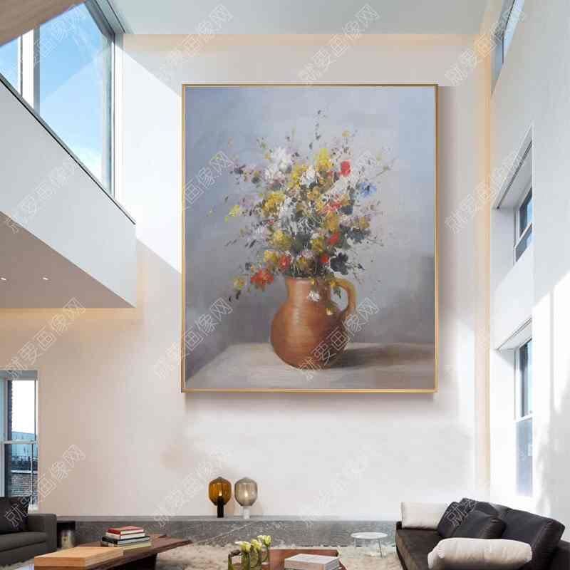 现代花卉手绘油画