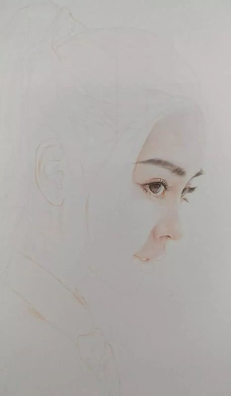 彩铅画手绘女神Angelababy