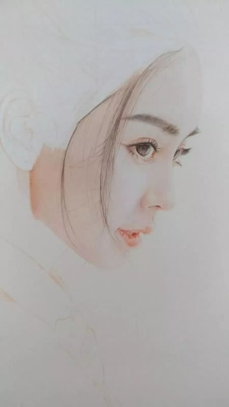 彩铅画手绘女神Angelababy