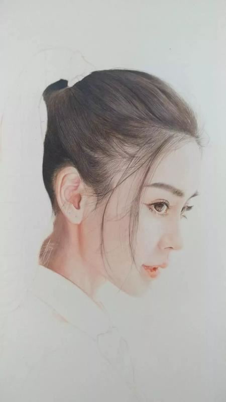 彩铅画手绘女神Angelababy