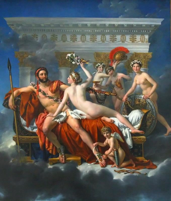 油画作品欣赏-被维纳斯解除武装的战神马尔斯