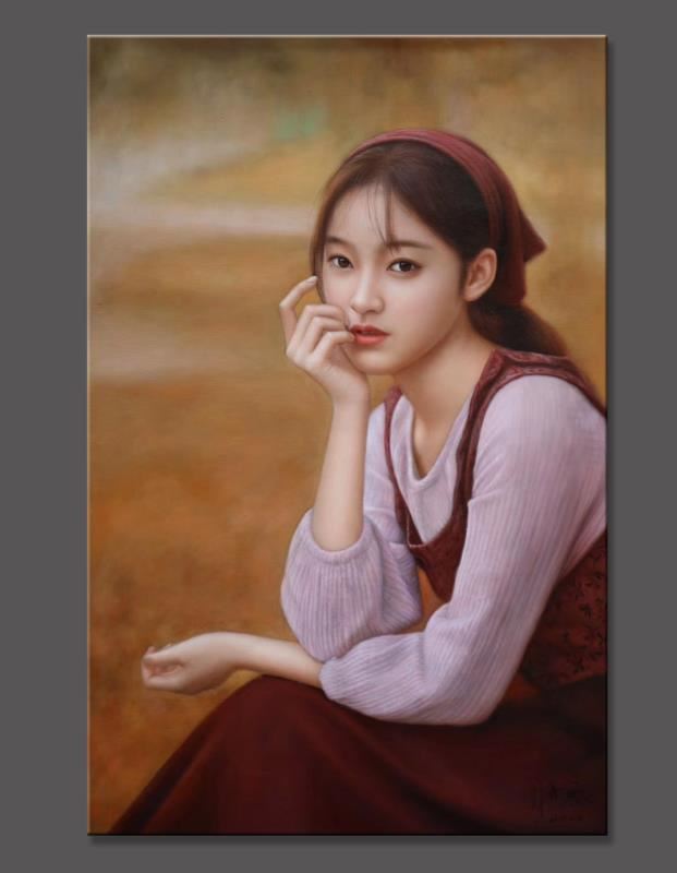 林喜展油画-人物画像少女2