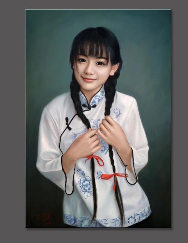 林喜展油画-人物画像少女4