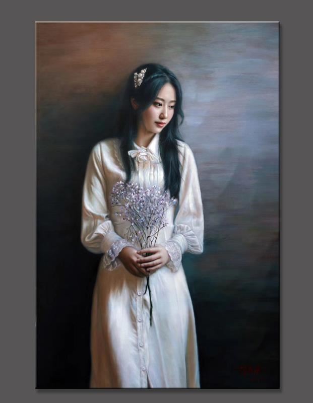 林喜展油画-人物画像少女5