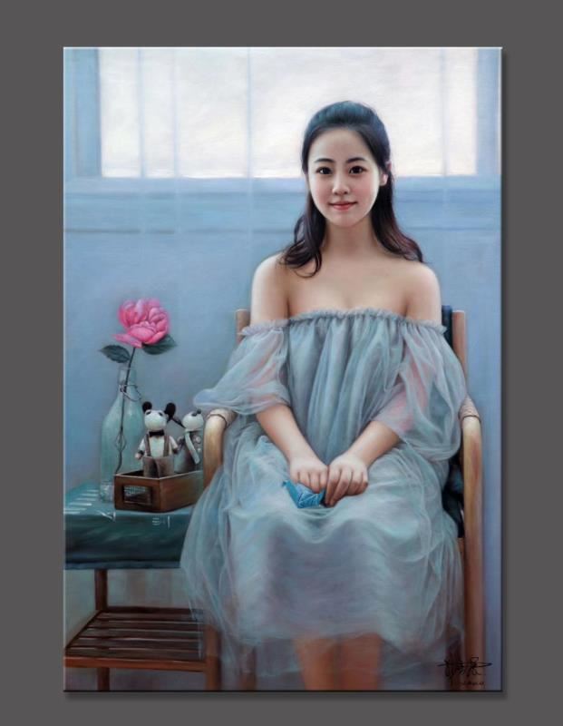 林喜展油画-人物画像少女6