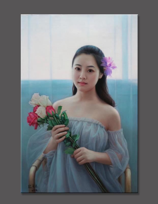 林喜展油画-人物画像少女7